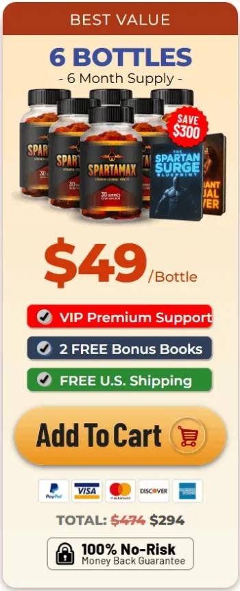 Spartamax Buy 6 Bottles promotional package with discount
