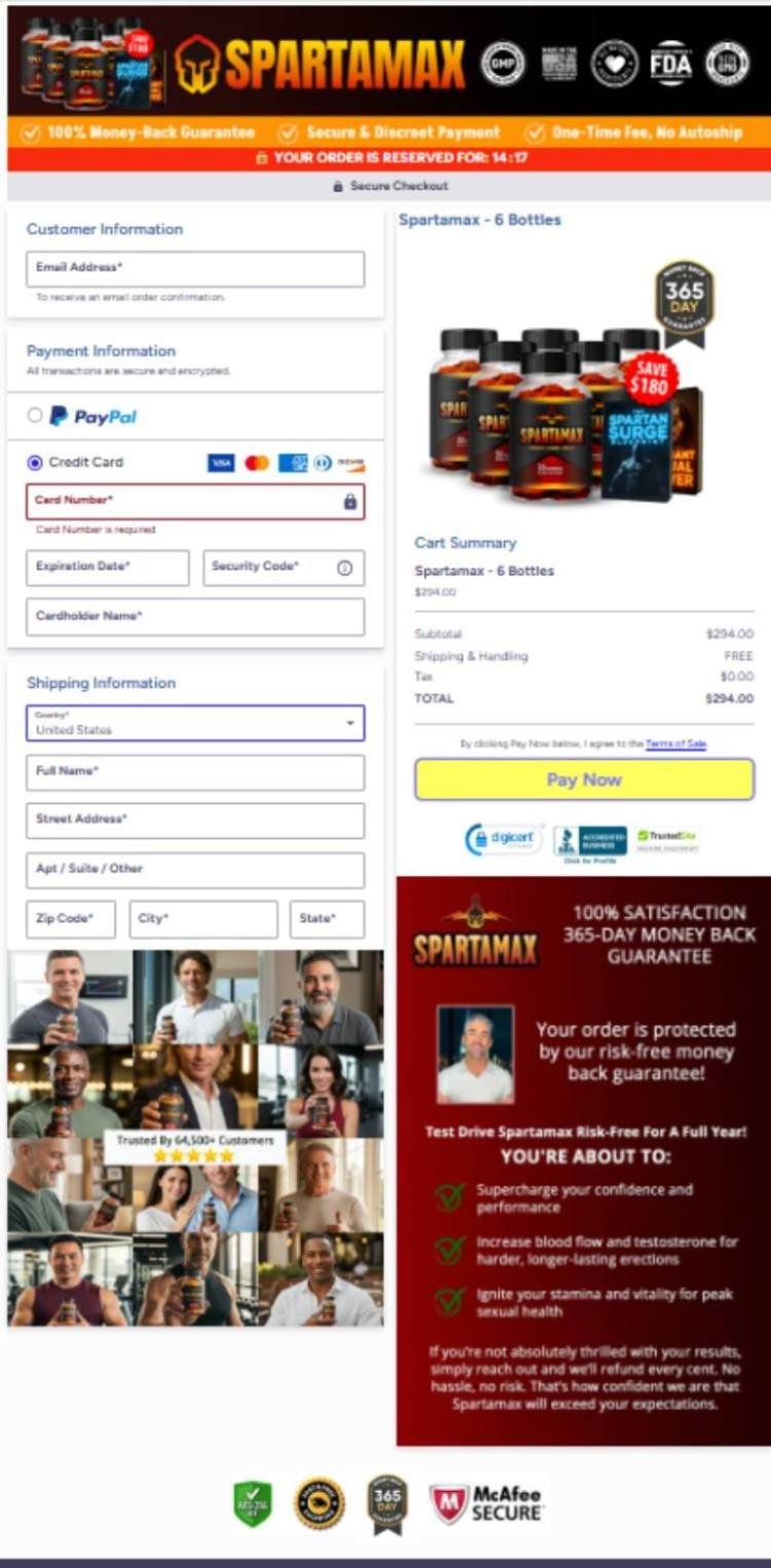 Secure payment process for Spartamax purchase